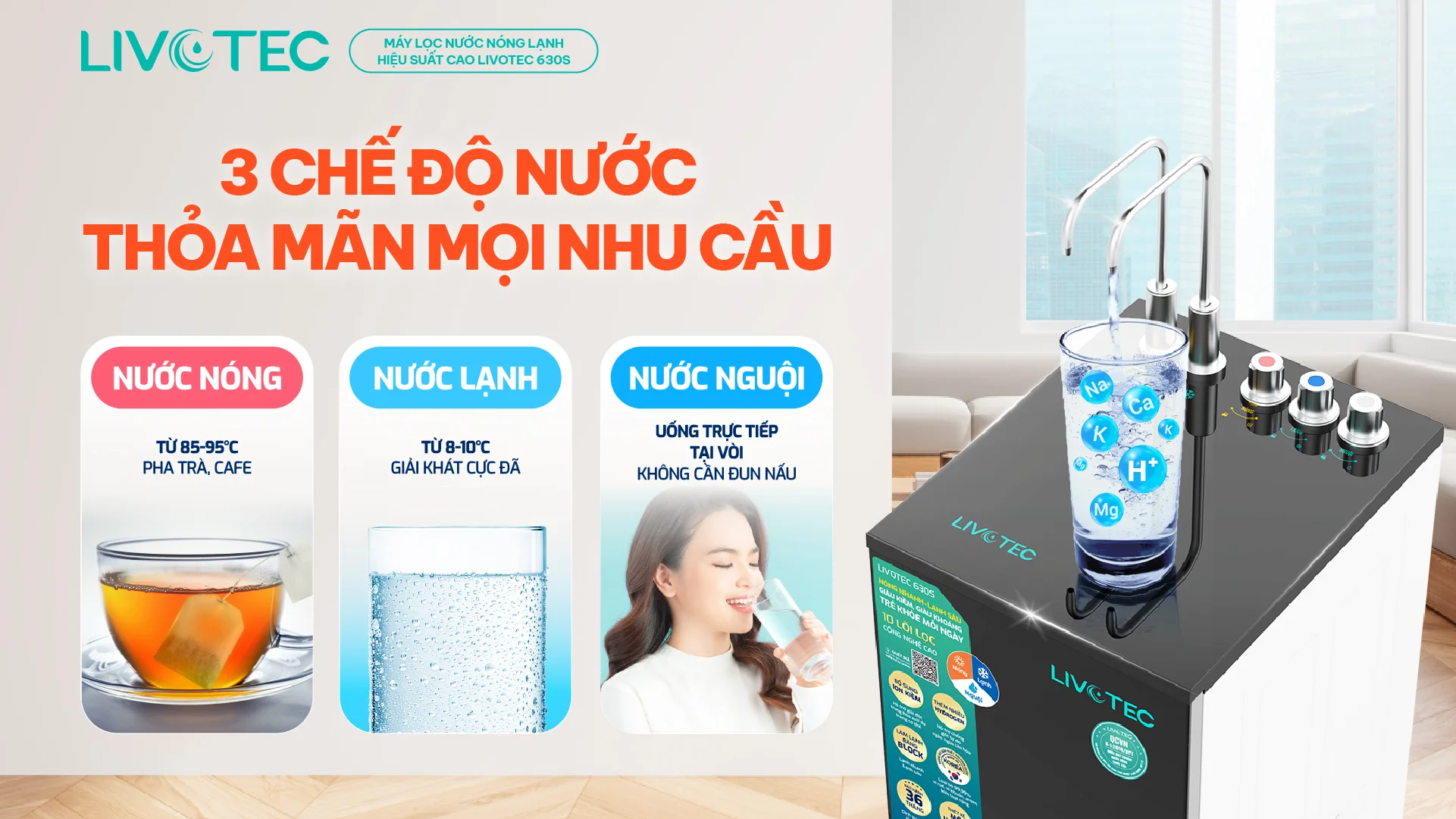 3 CHẾ ĐỘ NƯỚC TIỆN LỢI &ndash; Đ&Aacute;P ỨNG MỌI NHU CẦU