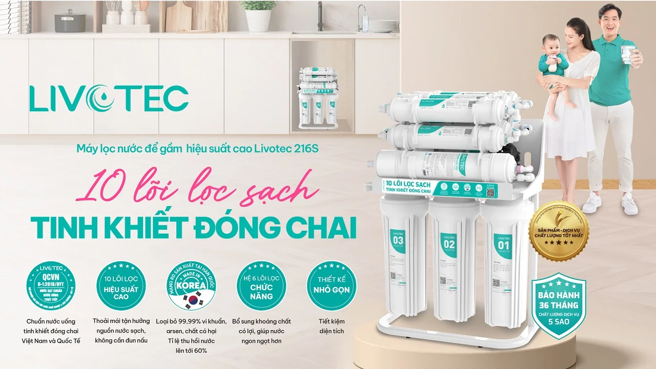 M&aacute;y lọc nước RO Livotec 216S 10 l&otilde;i ch&iacute;nh h&atilde;ng gi&aacute; tốt