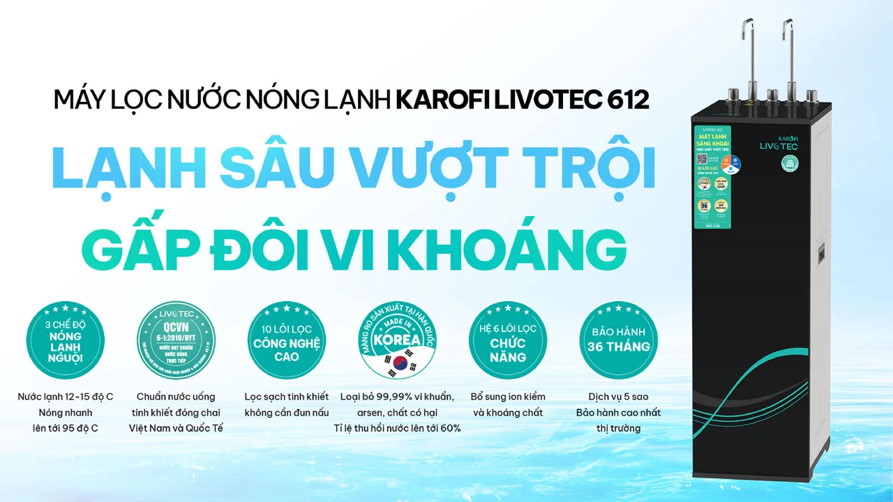 Máy lọc nước nóng lạnh livotec 612