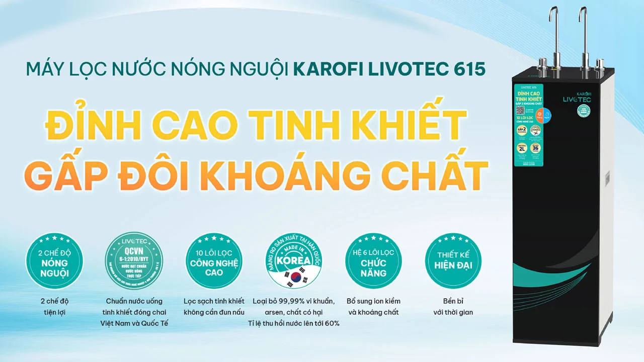 Máy lọc nước nóng nguội Livotec 615 