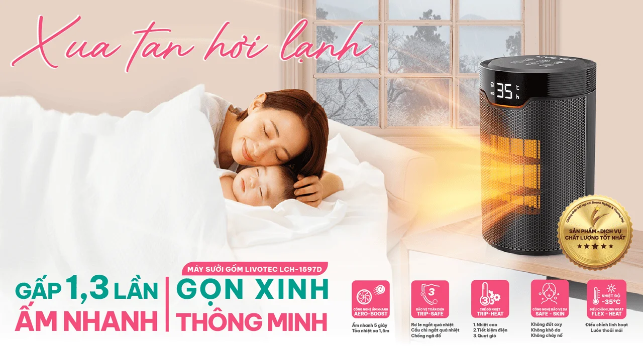 Máy sưởi gốm Livotec LCH-1597D