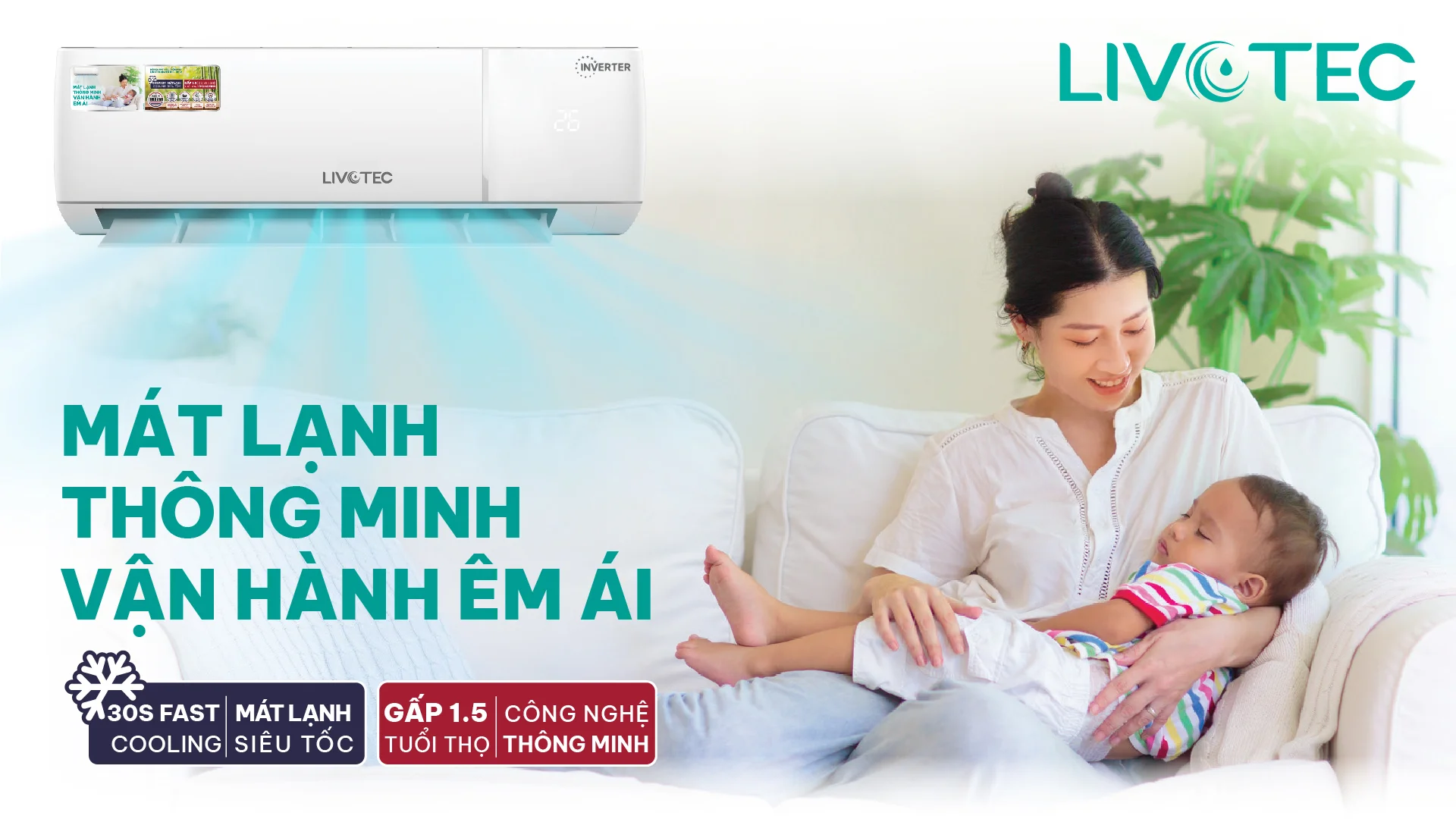 Điều hòa một chiều Livotec DH12 Inverter