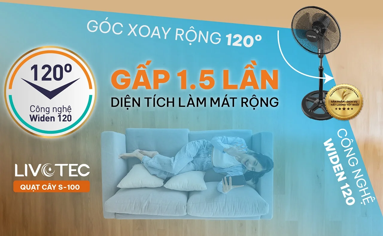 Làm mát rộng gấp 1,5 lần với công nghệ Widen 120