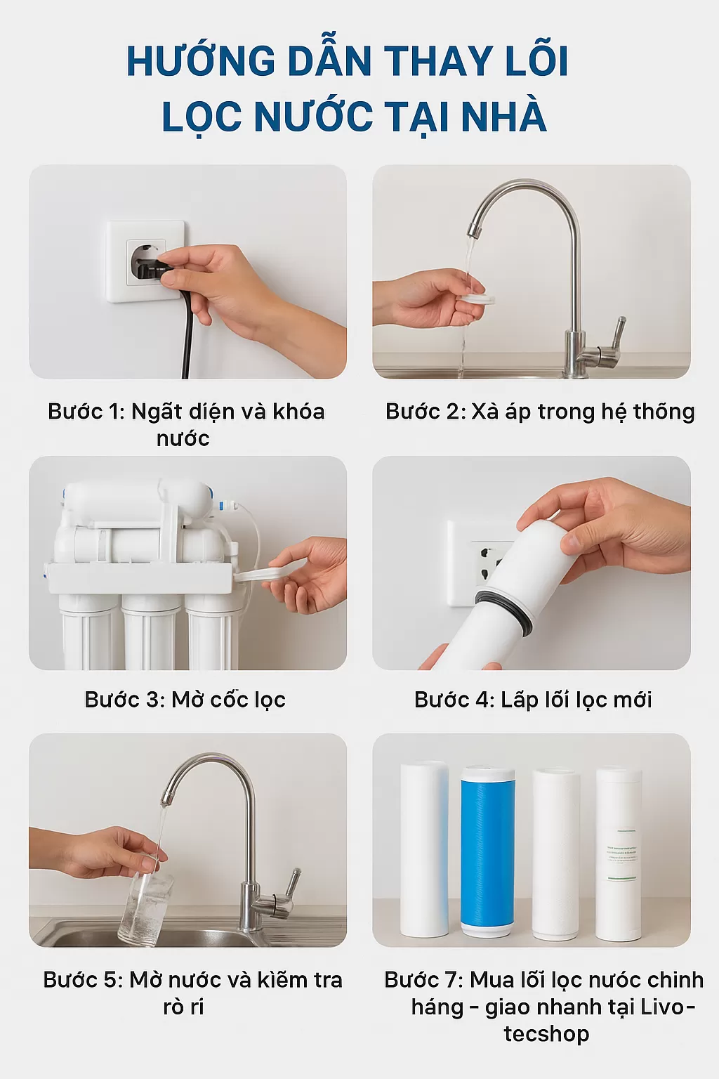 Hướng dẫn thay lõi lọc nước tại nhà