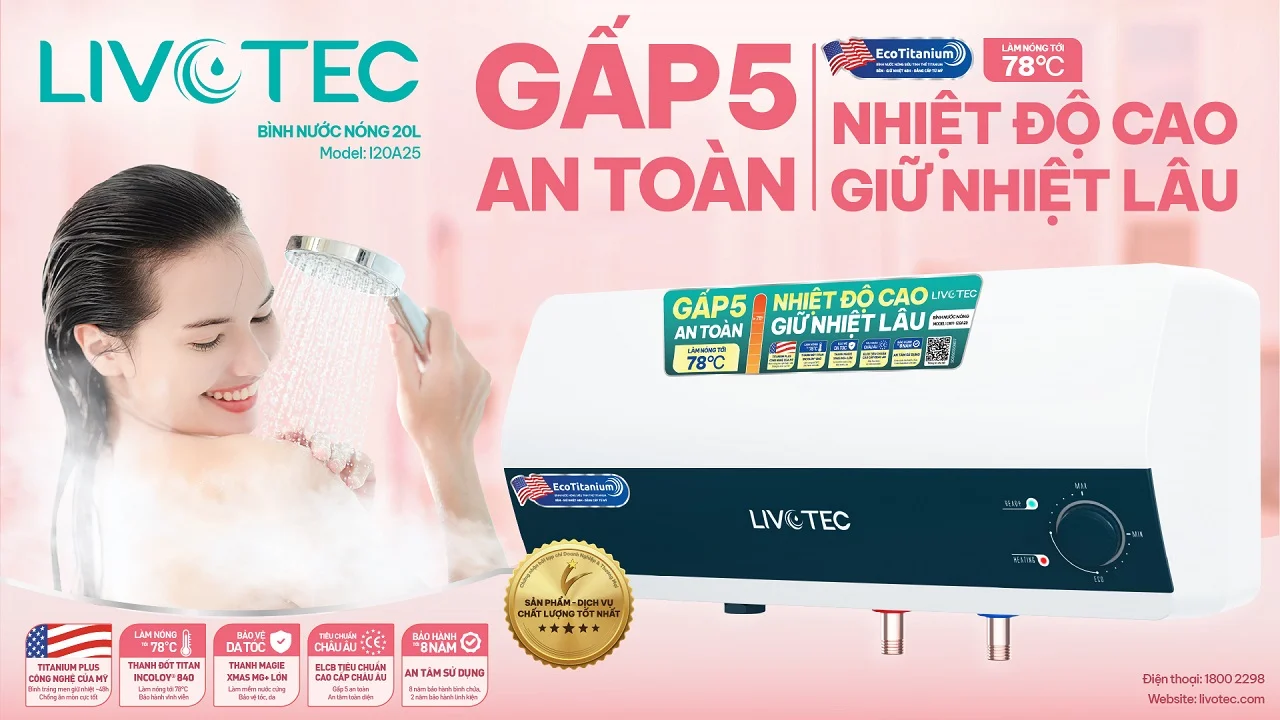 Bình Nước Nóng Gián Tiếp Livotec – An Toàn, Tiết Kiệm, Phù Hợp Mọi Gia Đình