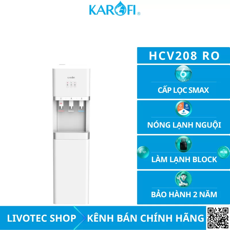 Máy lọc nước nóng lạnh Karofi HCV208RO