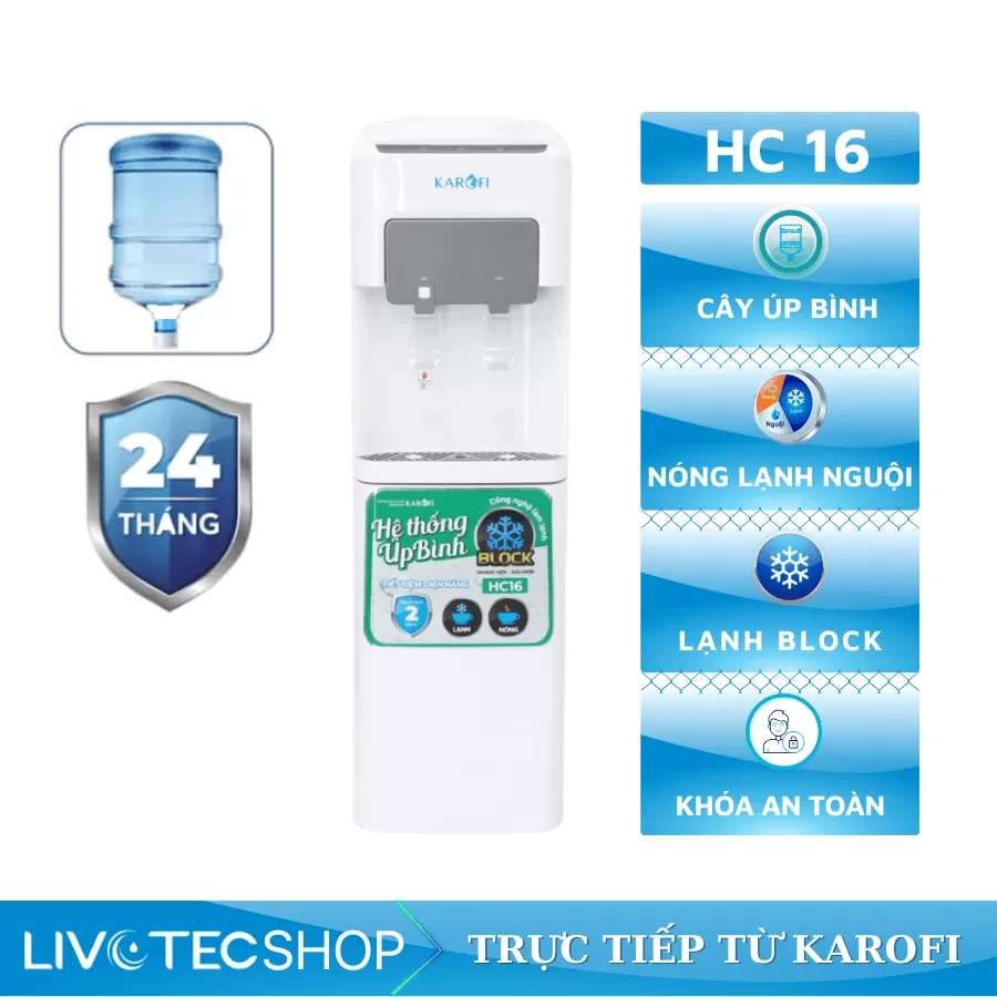 Cây nóng lạnh Karofi úp bình HC16