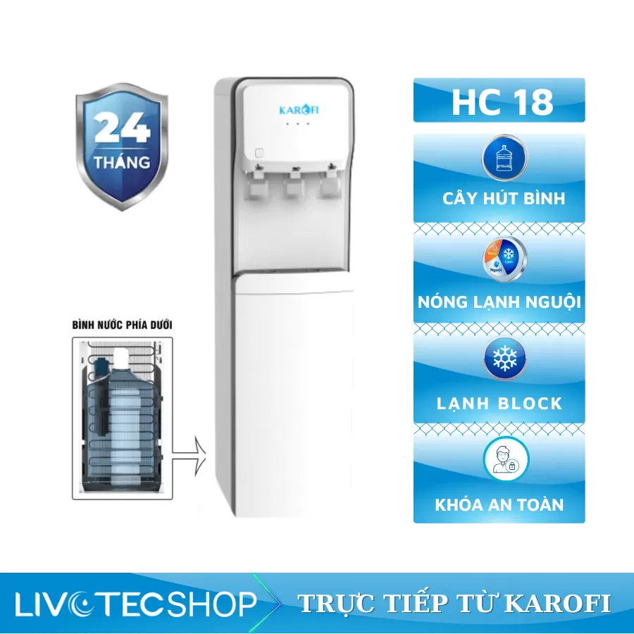 Cây nóng lạnh Karofi hút bình HC18