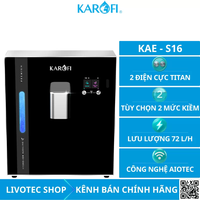 Máy chuyển đổi Hydro-ion kiềm Karofi KAE-S16