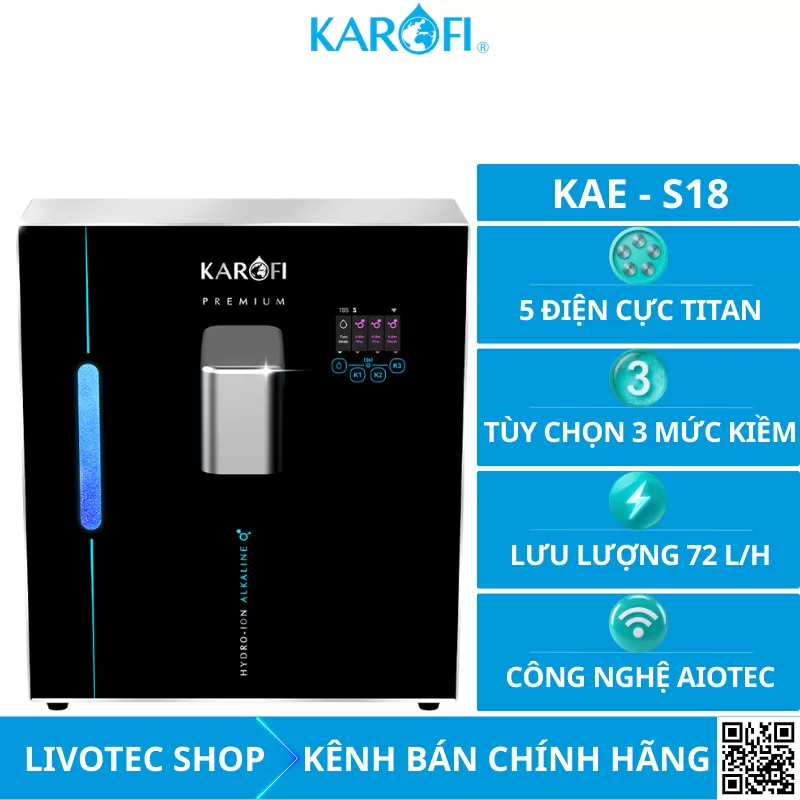 Máy chuyển đổi Hydro-ion kiềm Karofi KAE-S18
