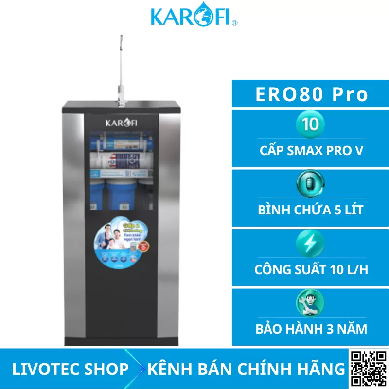 Máy lọc nước RO Karofi ERO80 PRO