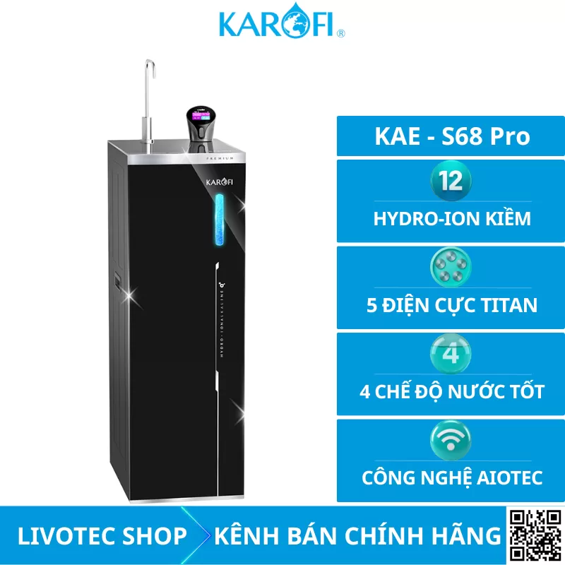 Máy lọc nước Hydro-ion kiềm Karofi KAE-S68 PRO