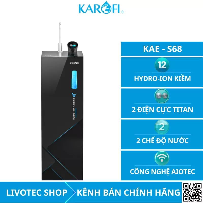 Máy lọc nước Hydro-ion kiềm Karofi KAE-S68