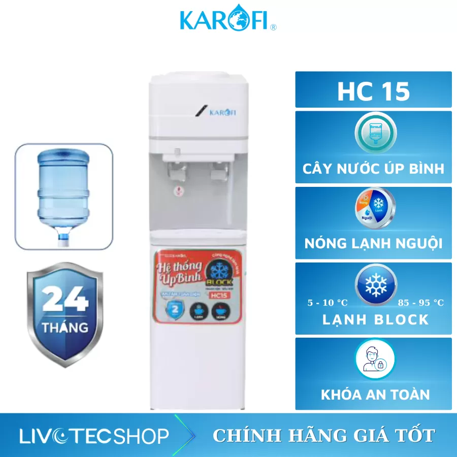 Cây nóng lạnh Karofi úp bình HC15