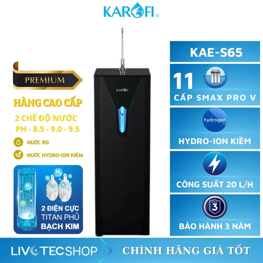 Máy lọc nước Hydro-ion kiềm Karofi KAE-S65