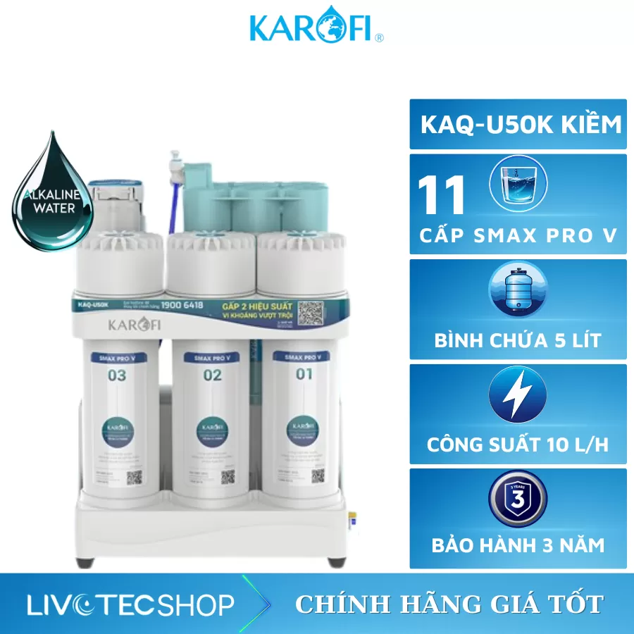 Máy lọc nước Karofi KAQ-U50K Hydroen Akline