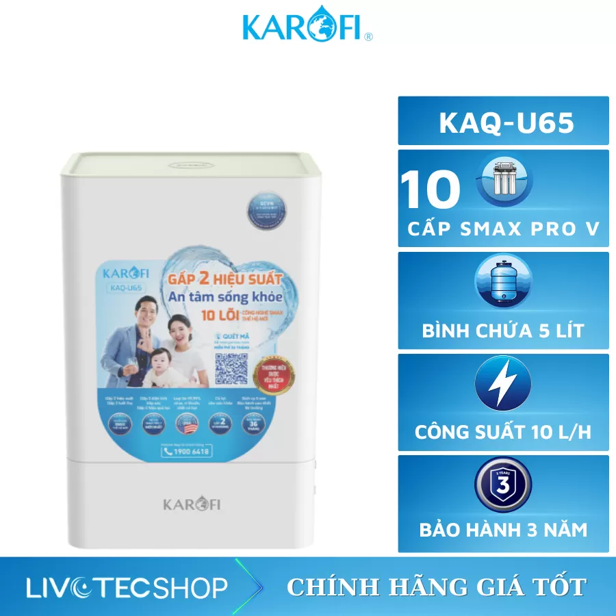 Máy lọc nước RO Karofi KAQ-U65