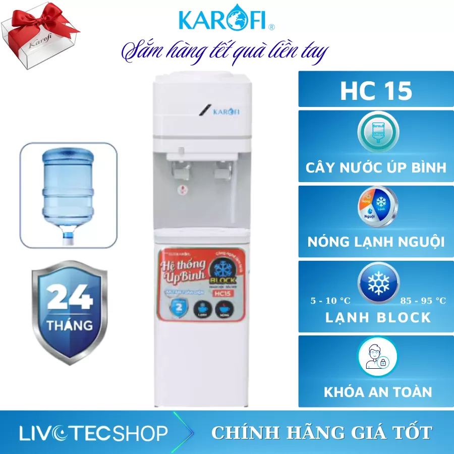 Cây nóng lạnh Karofi úp bình HC15