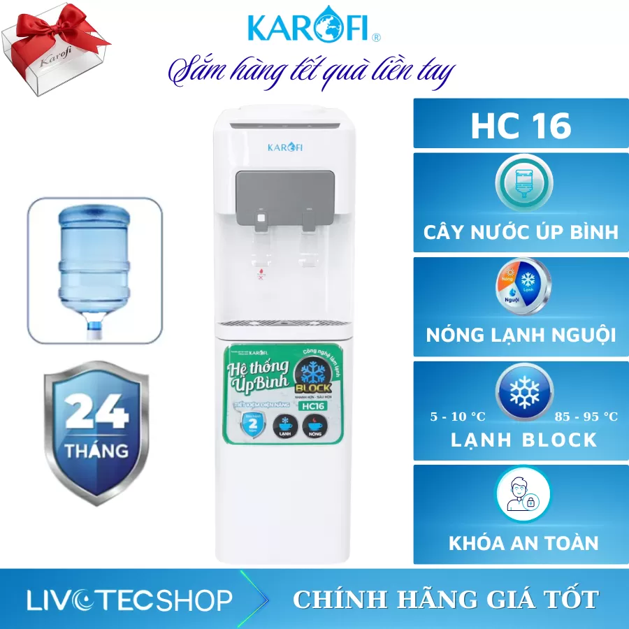 Cây nóng lạnh Karofi úp bình HC16