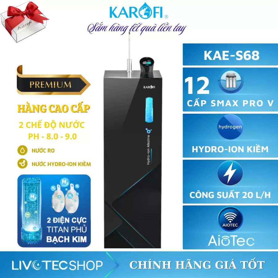 Máy lọc nước Hydro-ion kiềm Karofi KAE-S68
