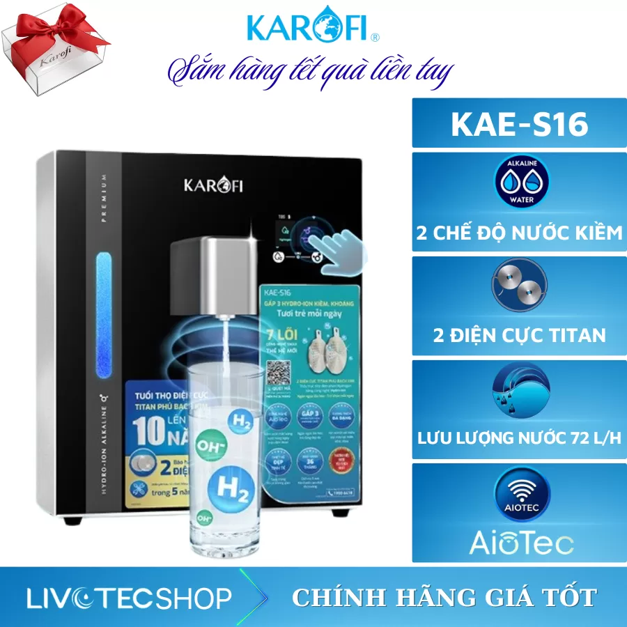 Máy chuyển đổi Hydro-ion kiềm Karofi KAE-S16