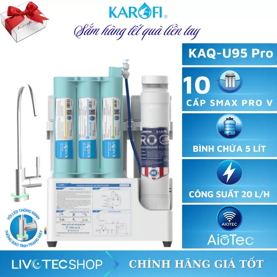 Máy lọc nước RO Karofi KAQ-U95 Pro
