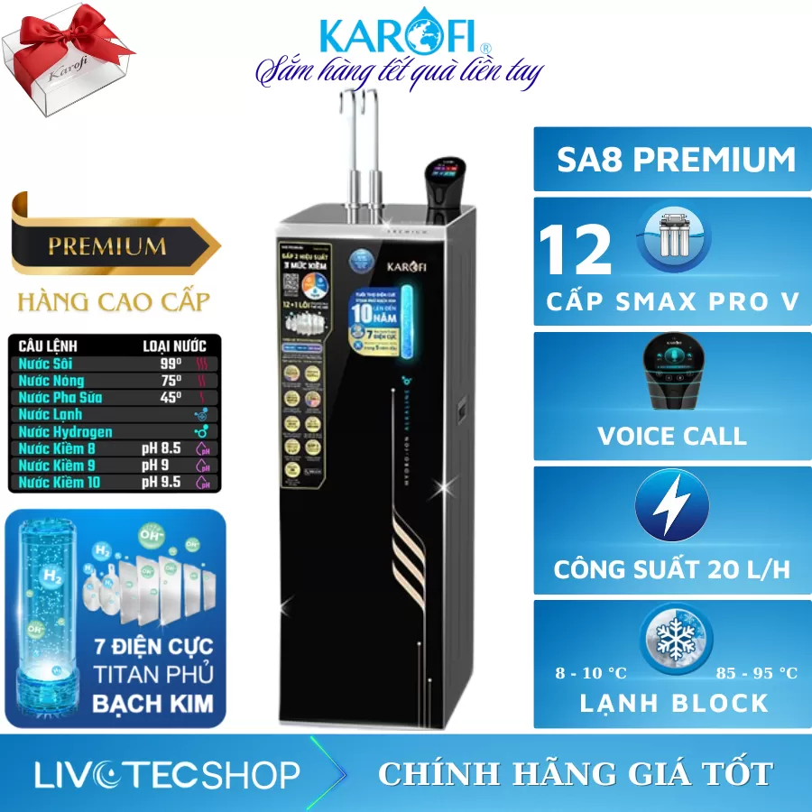 Máy lọc nước nóng lạnh Karofi SA8 PREMIUM