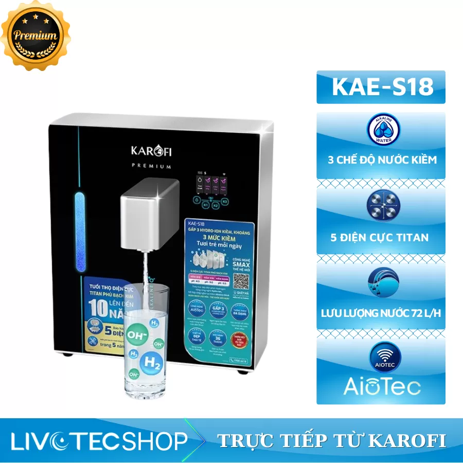 Máy chuyển đổi Hydro-ion kiềm Karofi KAE-S18