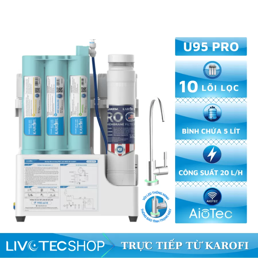 Máy lọc nước RO Karofi KAQ-U95 Pro