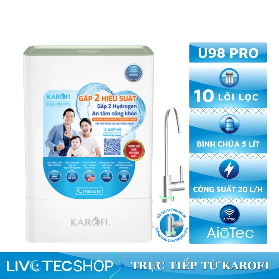 Máy lọc nước RO Karofi KAQ-U98 PRO